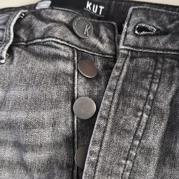 Kut from the Kloth Black Straight Leg Jeans with Distressed Details - Picture 4 of 6